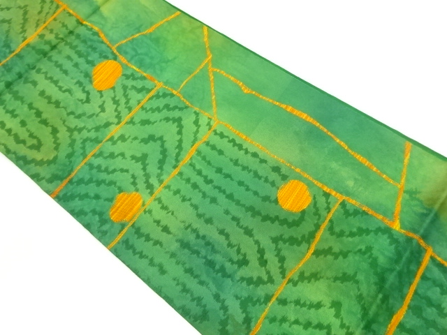 かるべ製　抽象模様織出し袋帯